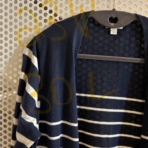 Gap Made With Silk Button Front Cardigan Size XL Blue/White Stripes GUC - Picture 6 of 8
